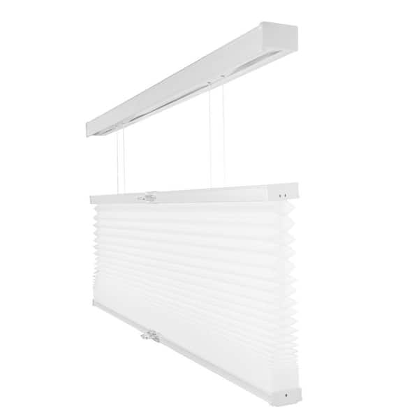Chicology Cut-to-Size Simply White Cordless Top Down Bottom Up Light Filtering Polyester Cellular Shade 70.5 in. W x 48 in. L