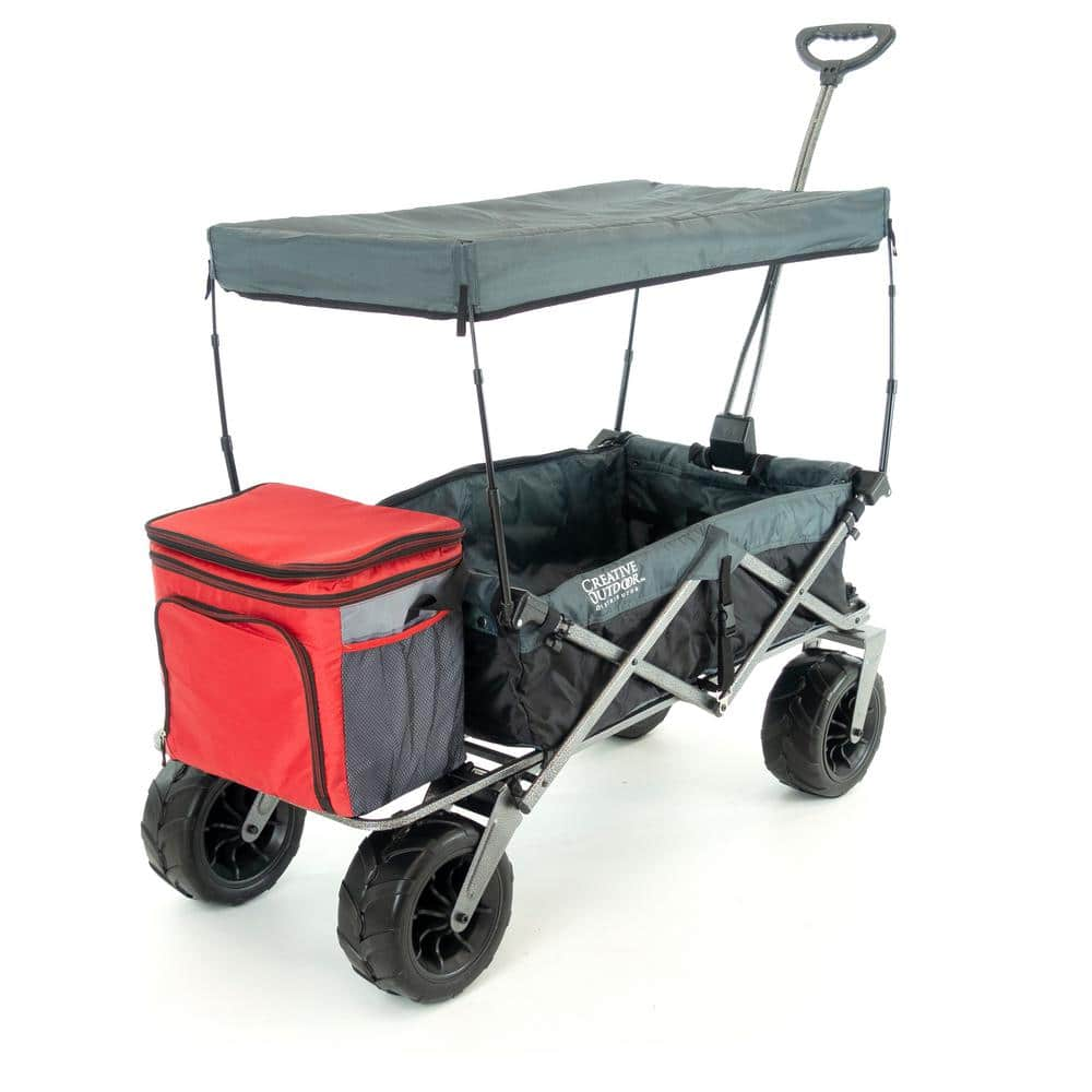 4.1 cu.ft. Metal Folding Garden Cart XXL Hauler in Black/Gray 920557RTC ...