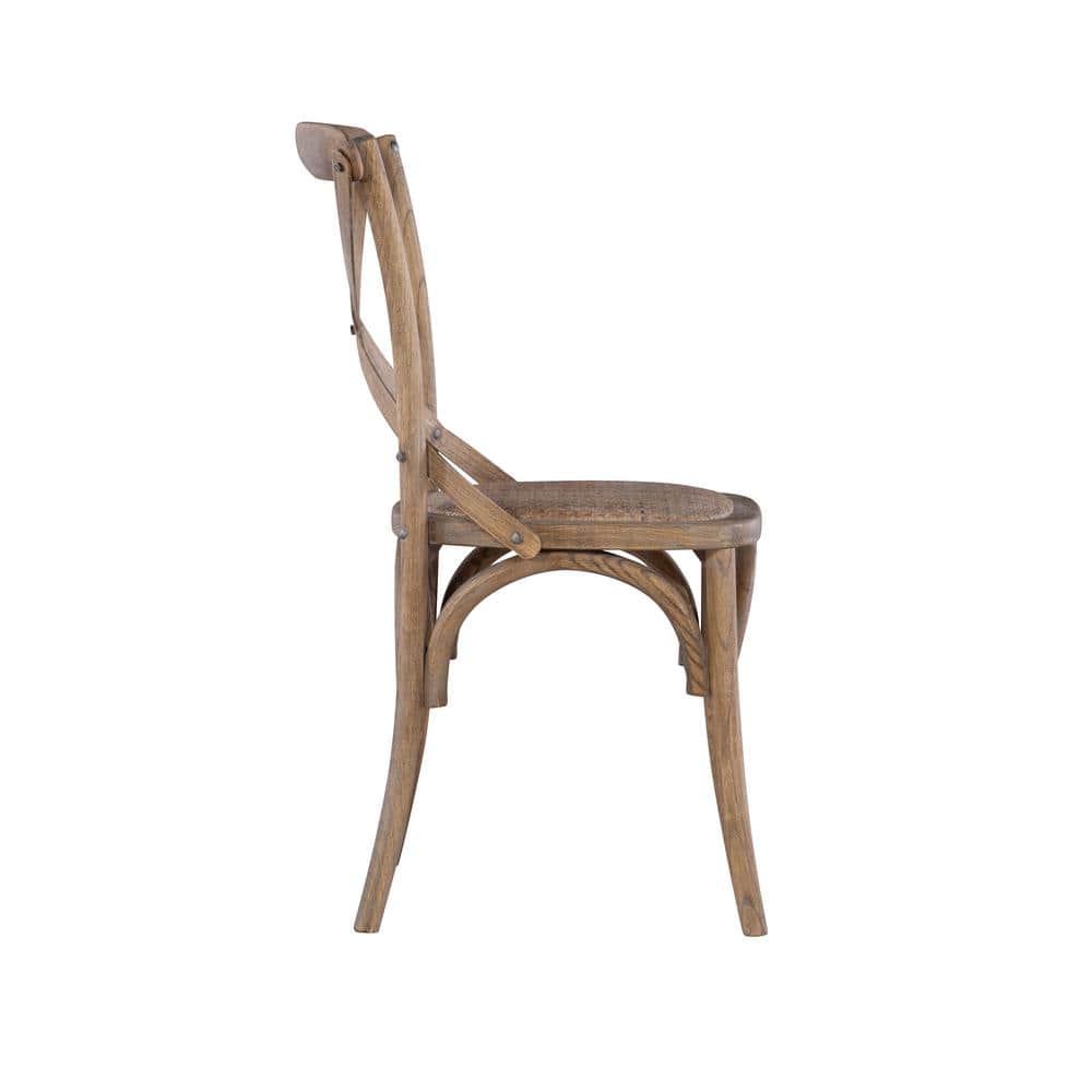 Set of 2 Gray Wood Armless Side Chairs