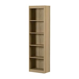 Axess 68.75 in. Tall Natural Ash Particle board5-Shelf Narrow Bookcase