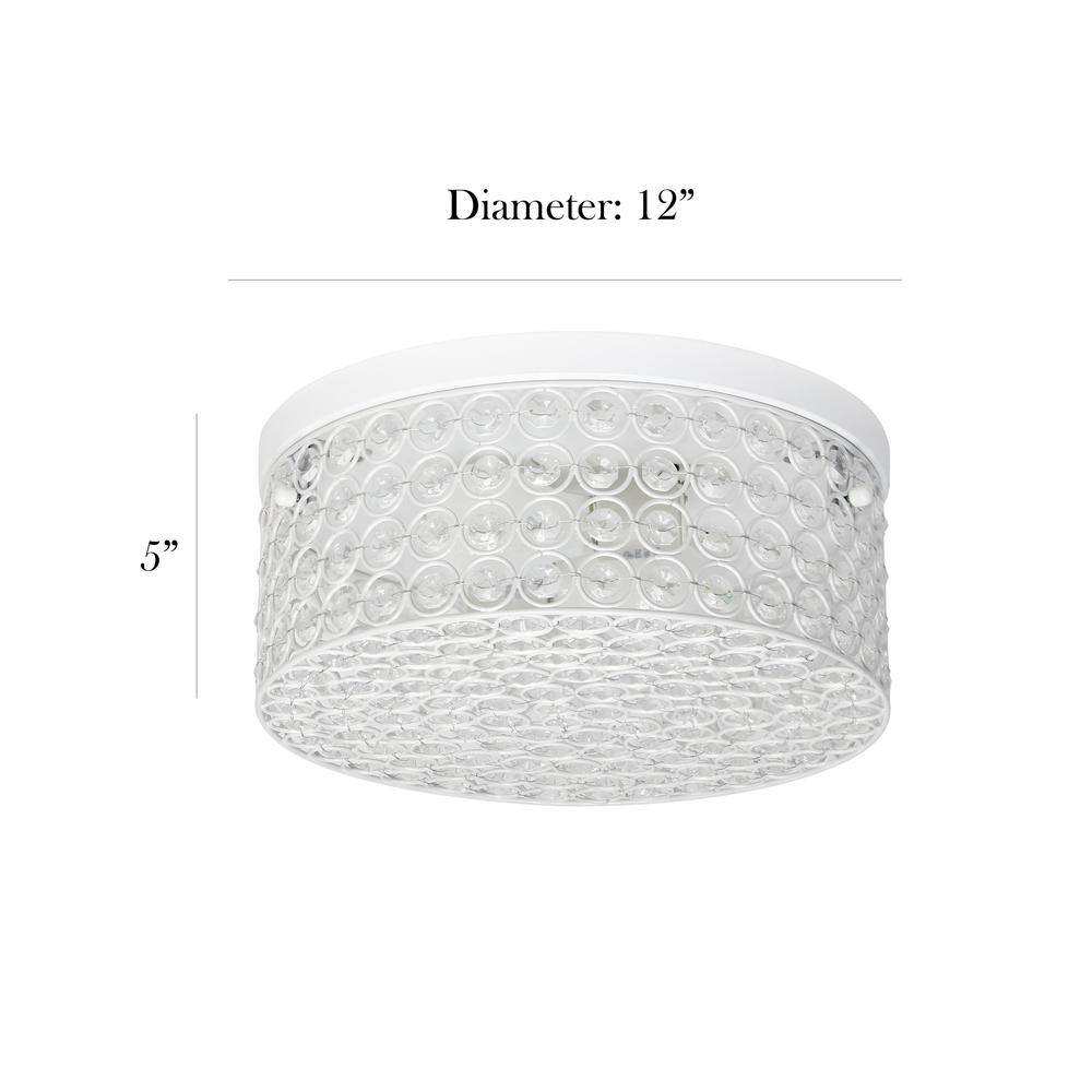 White Crystal Barrel Shade Ceiling Light