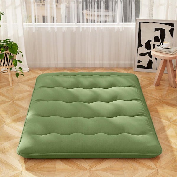 Comfort 4 in. Full Size Fabric Floor Mattress Topper Pads with Washable Cover and Carry Bag