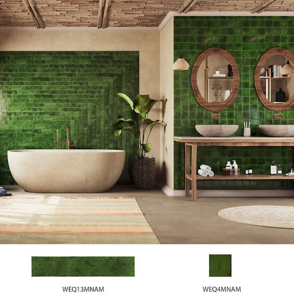 Merola Tile Menorca Tourmaline 3 in. x 13 in. Ceramic Wall Tile
