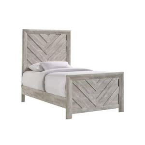 Keely Twin Panel Bed in White