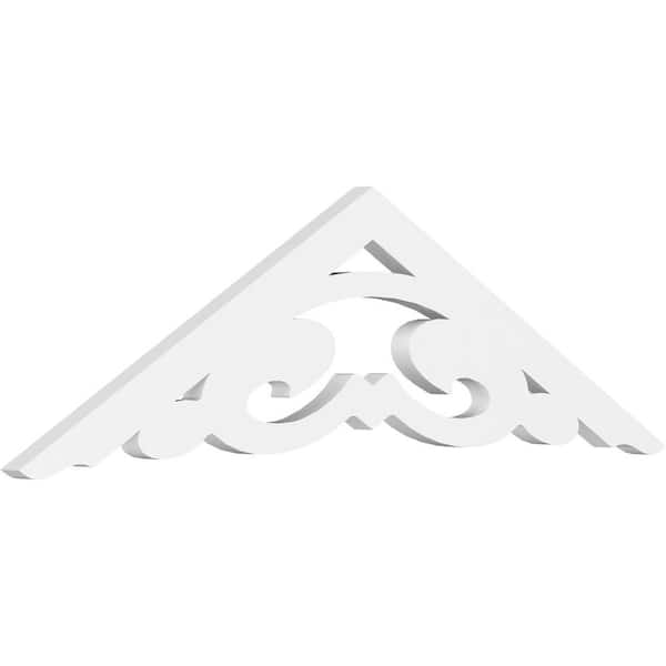 Ekena Millwork 1 in. x 36 in. x 10-1/2 in. (7/12) Pitch Preston Gable Pediment Architectural Grade PVC Moulding