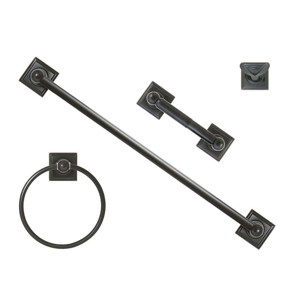 MODONA 4-Piece Bath Hardware Set in Rubbed Bronze