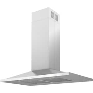 Anzio 42 in. 600 CFM Convertible Island Mount Range Hood with LED Light in Stainless Steel