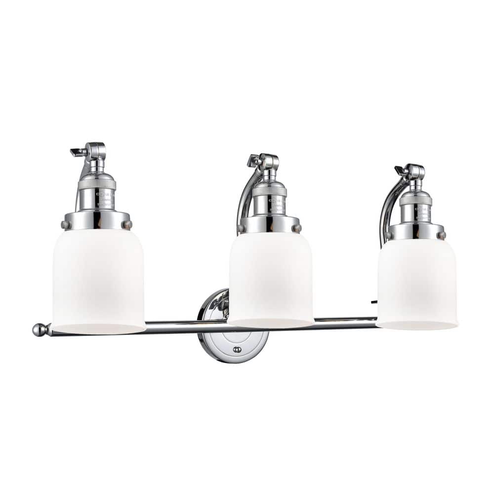 Bell 28 in. 3-Light Polished Chrome Vanity Light with Glass Shade price history on PriceWatchPro