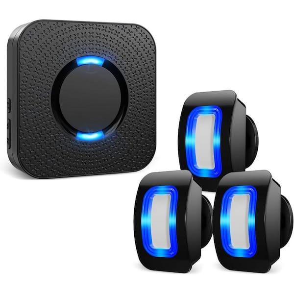 Wireless Motion Sensor LED Light 500-Watt Motion Detector Alarm Chime Dusk to Dawn Light Control White