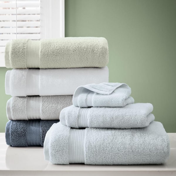 Green and best sale white hand towels