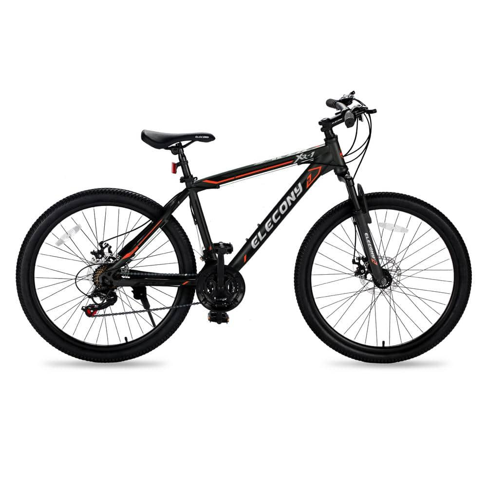 24 in. Aluminum Adult Mountain Bike with 21 Speed Orange CUU110649710 ...