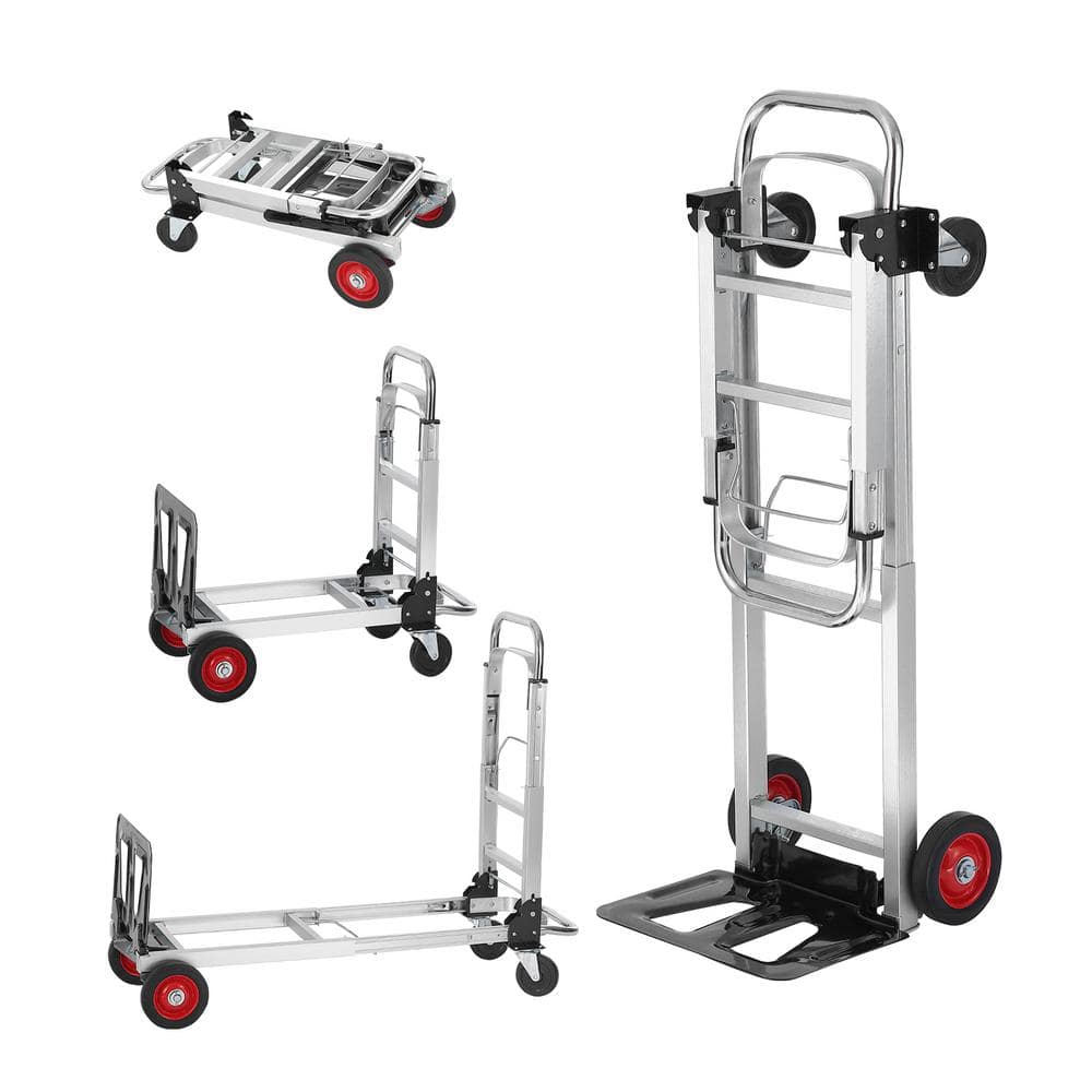 VEVOR Foldable Utility Service Cart, 3 Shelf 165LBS Heavy Duty Plastic  Rolling Cart with Swivel Wheels (2 with Brakes), Ergonomic Handle, Portable  Garage Tool Cart for Warehouse Office Home