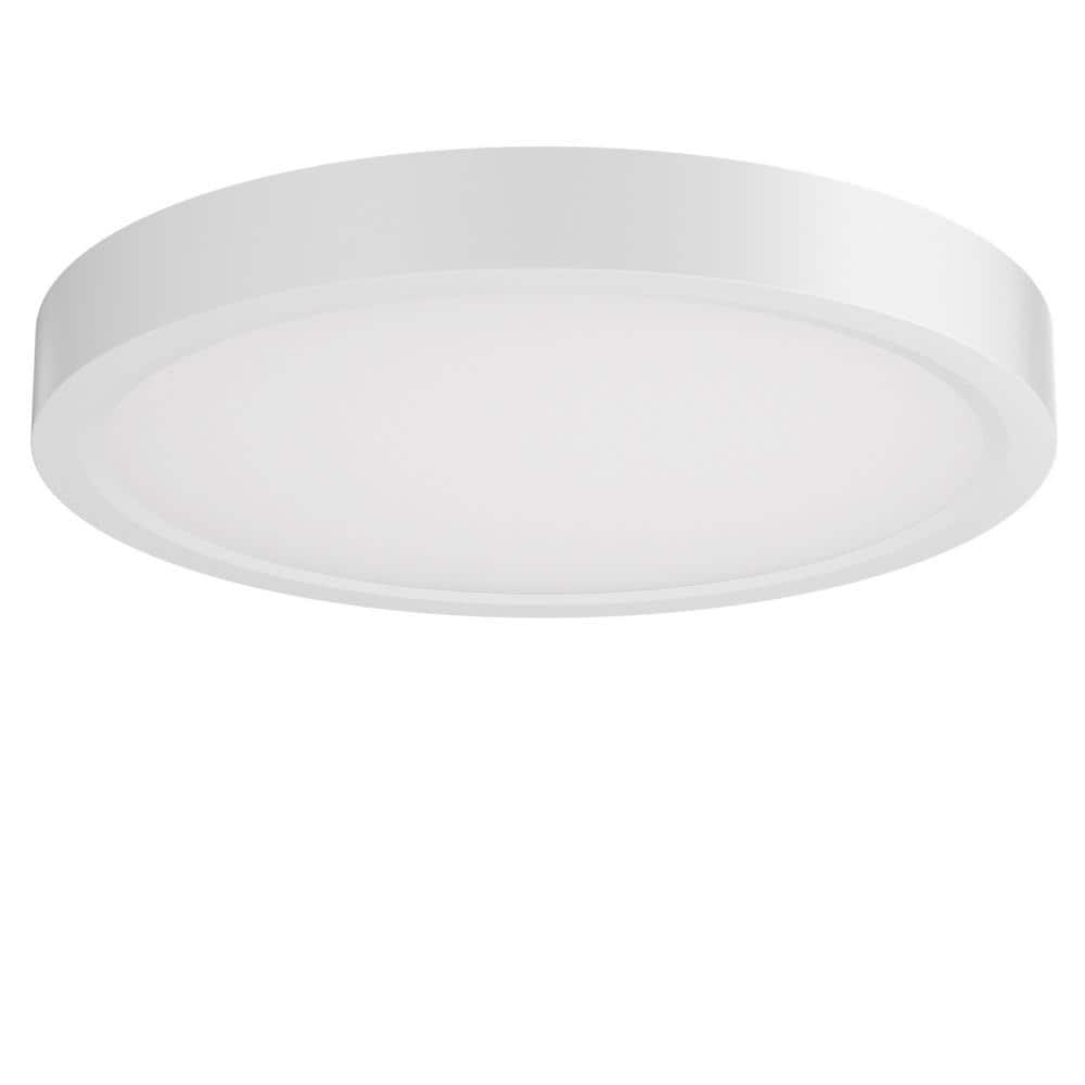 TOZING 12 in. Modern White Integrated LED 2100 Lumen 3000K Round Flat ...