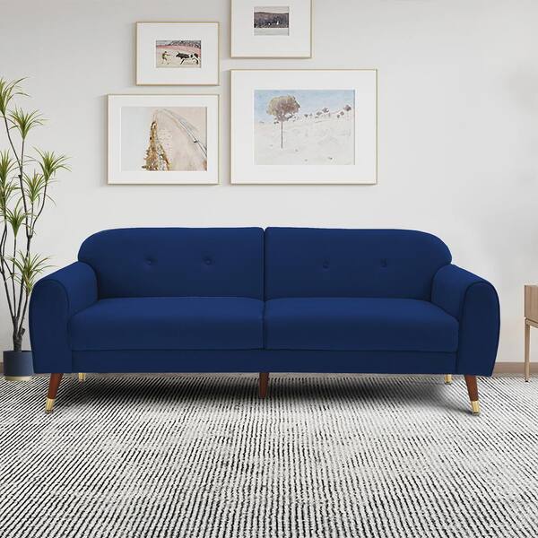 navy blue velvet 2 seater sofa