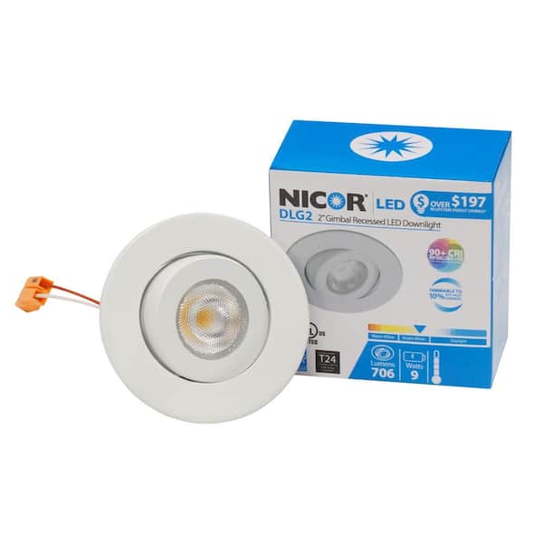 2 in. White (4000K) LED Retrofit Recessed Gimbal Trim Kit, 93.7 CRI