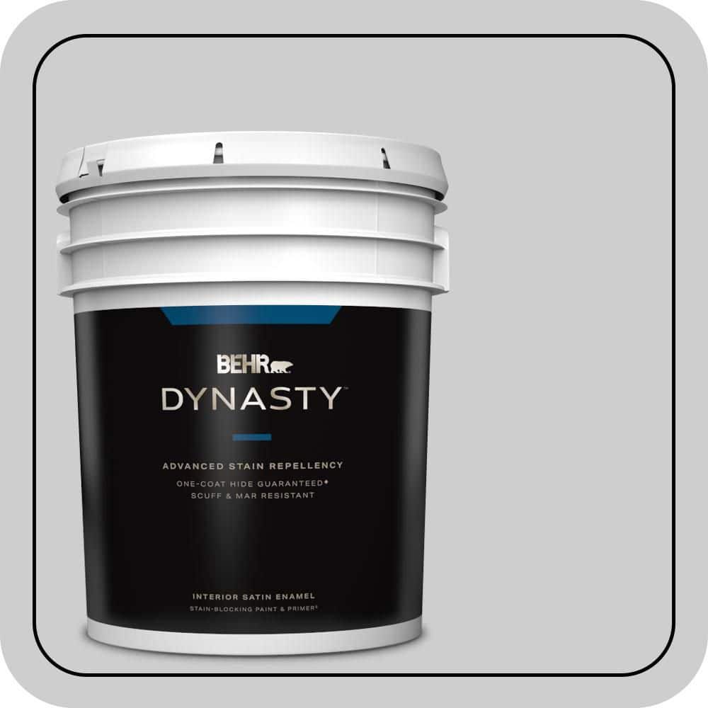 BEHR DYNASTY 5 gal. #770E-2 Silver Screen color Satin Enamel Interior ...