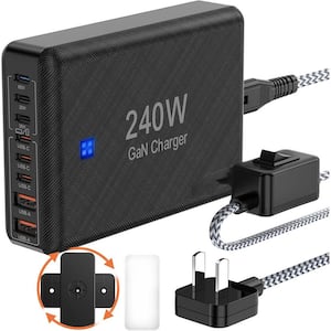 USB C Charger Block 240W, Super Fast Charging Station for iPhone/Samsung, 65W C Adapter