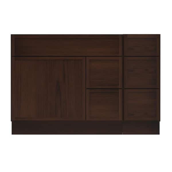 48 in. W x 21 in. D x 32.5 in. H Bath Vanity Cabinet without Top in Brown