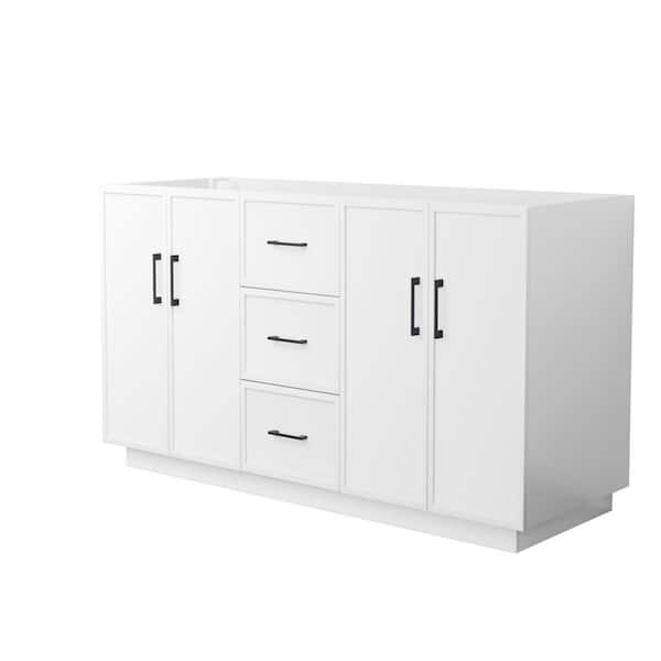 Wyndham Collection Elan TK 59 in. Bath Vanity Cabinet without Top in White Assembled