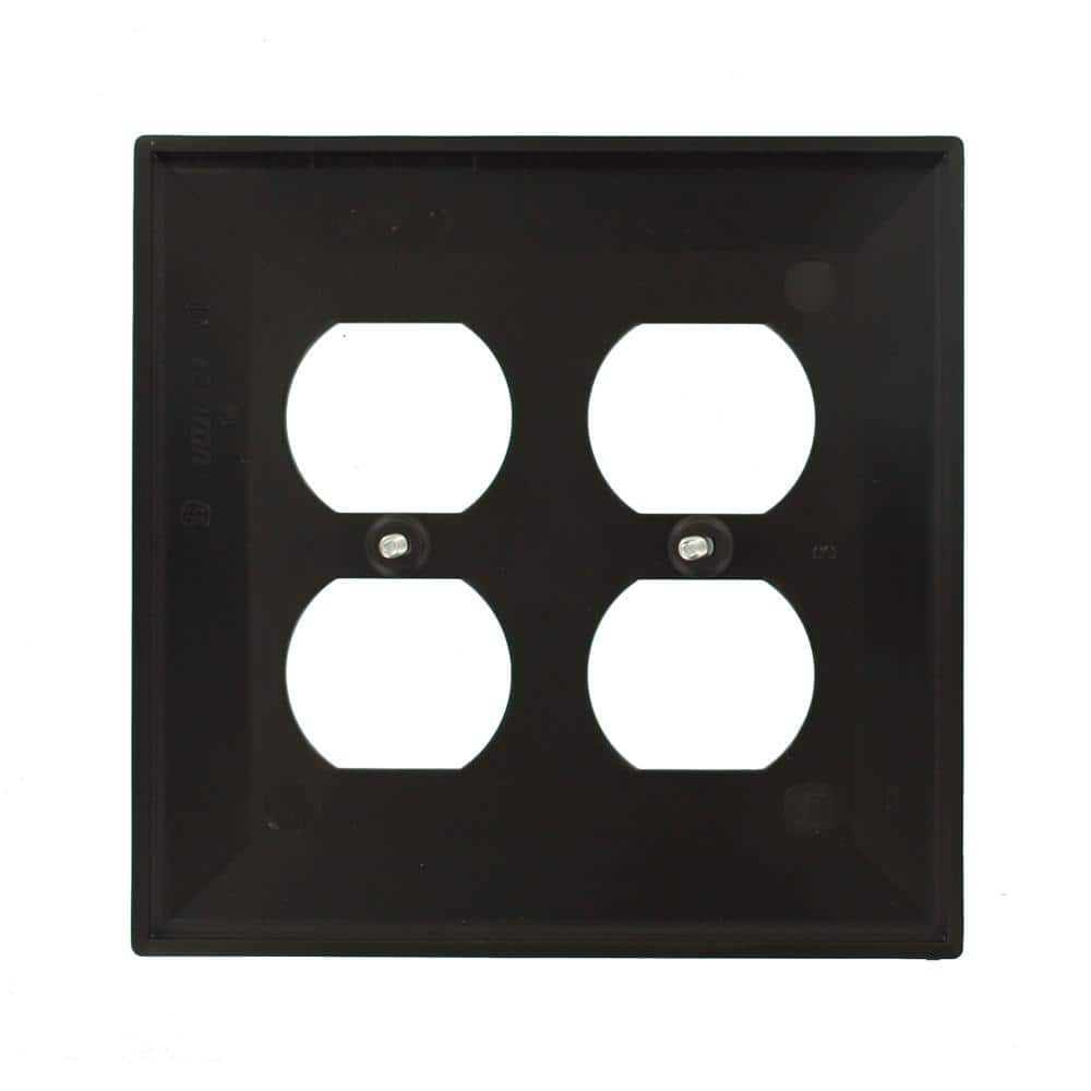 2-Gang Black Nylon Midway Wall Plate