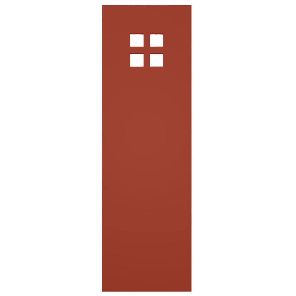 Colorful Red PVC Raised Panel Decorative Shutters, 12" x 26"