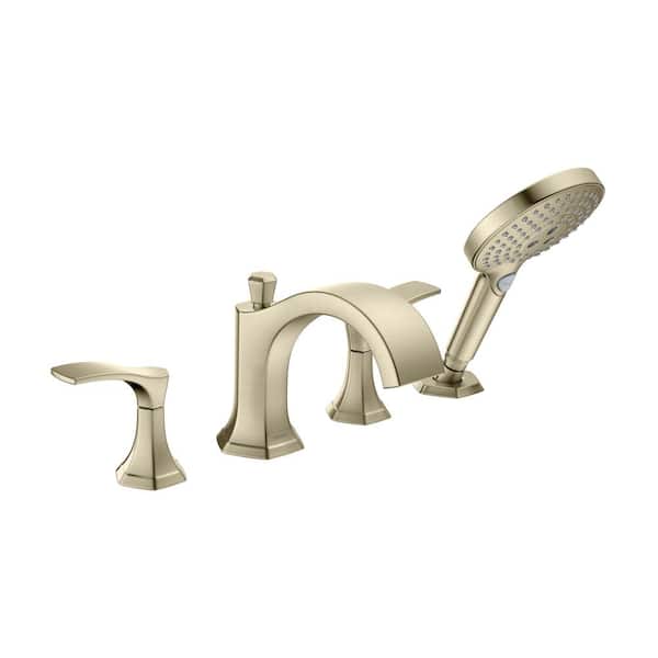Hansgrohe Locarno 2-Handle Deck Mount Roman Tub Faucet with Hand Shower in Brushed Nickel