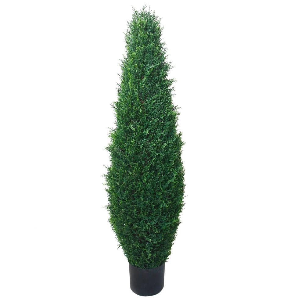 41-Inch Faux Potted Cypress Tree with Black Plastic Pot