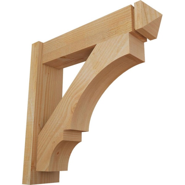 Ekena Millwork 6 in. x 24 in. x 24 in. Douglas Fir Balboa Arts and Crafts Rough Sawn Outlooker