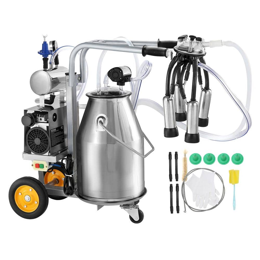 Electric Cow Milking Machine 6.6 Gal. Stainless Steel Bucket, Automatic Pulsation Vacuum Milker Portable Milker price history on PriceWatchPro