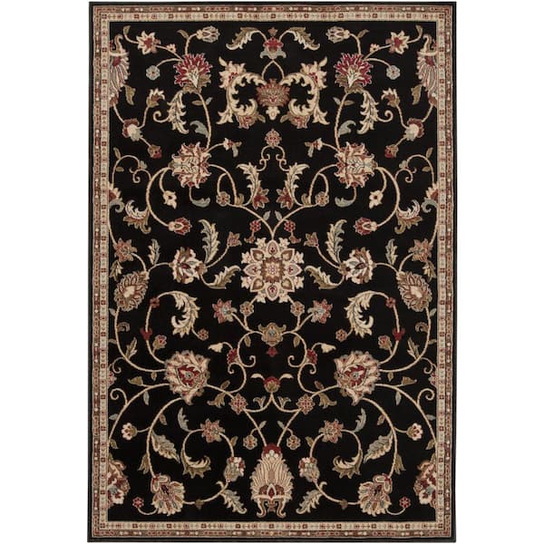 Sabin Black 9 ft. x 13 ft. Indoor Area Rug