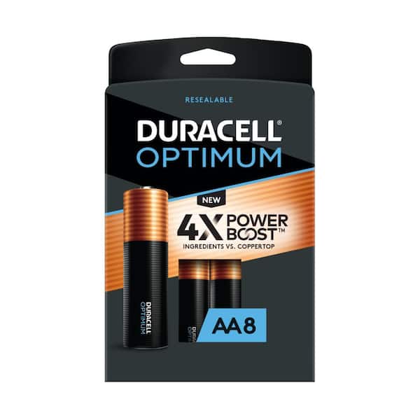 Duracell Optimum AA Alkaline Battery (8-Pack), Double A Batteries