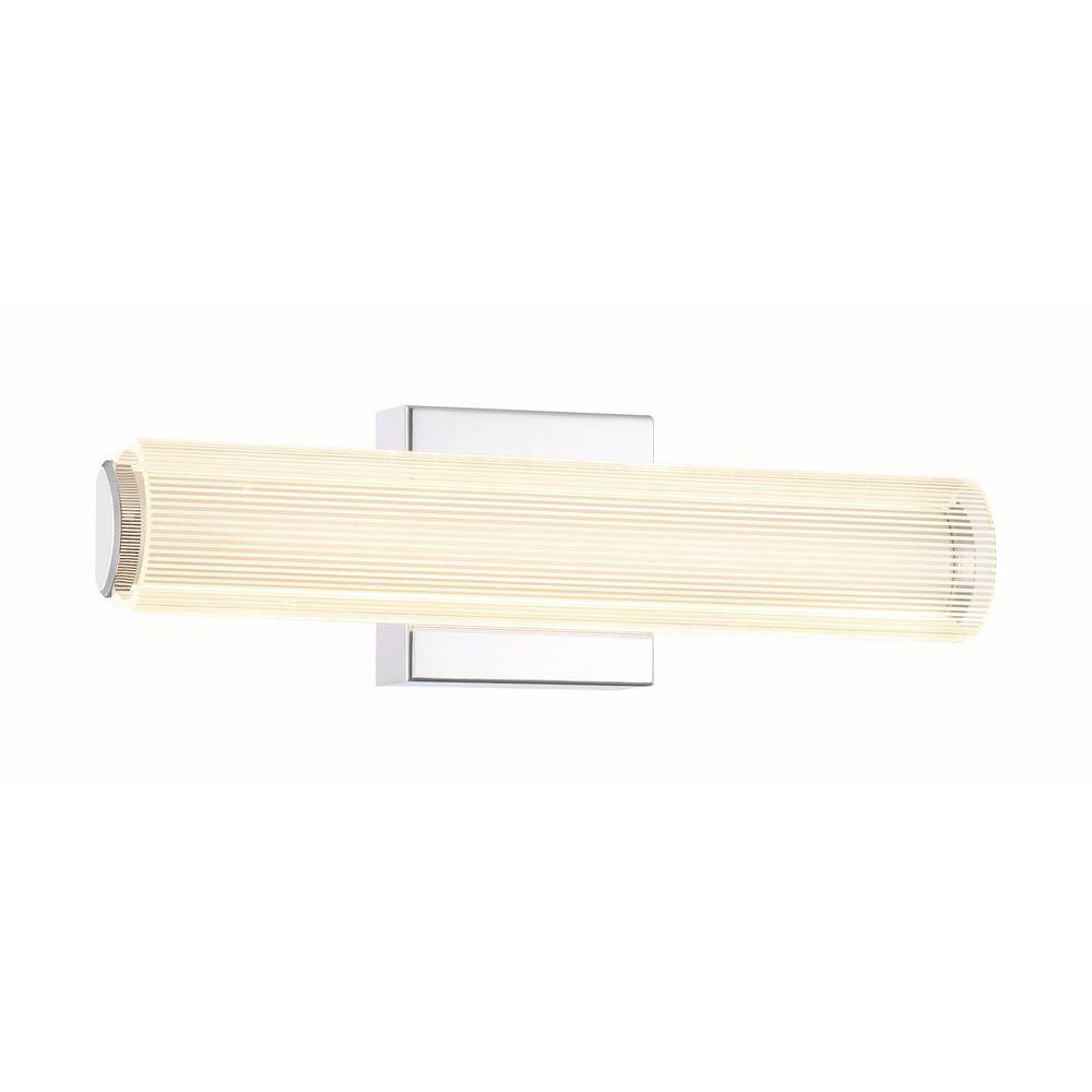 Razors Edge 18.375 in. 1 Light Chrome LED Vanity Light Bar with Striped Acrylic Shade price history on PriceWatchPro