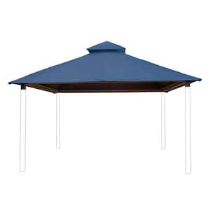 SunDura 14 ft. x 14 ft. Cobalt Blue Gazebo Canopy Top with Roof Framing and Mounting Hardware Kit