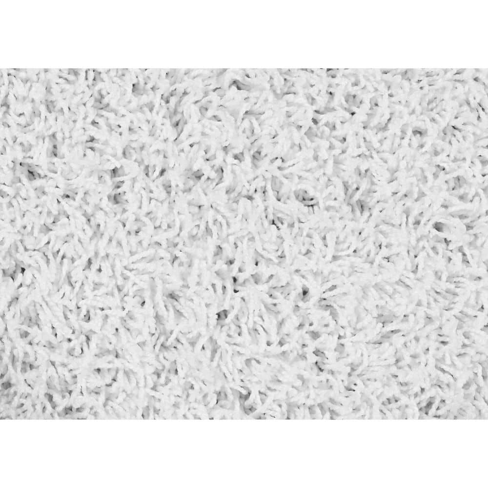 Luxurious White Shag 5' x 7' Rectangular Area Rug with Non-Slip Backing
