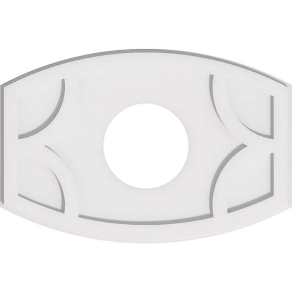 Ekena Millwork 24 in. W x 16 in. H x 7 in. ID x 1 in. P Kailey Architectural Grade PVC Contemporary Ceiling Medallion