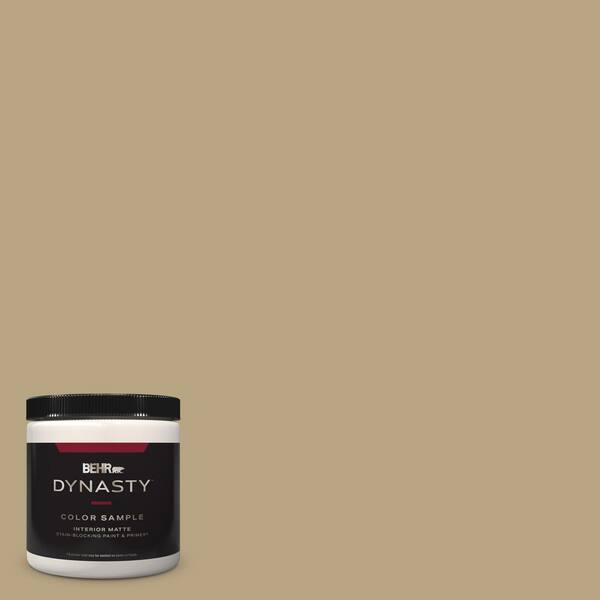 BEHR DYNASTY 8 oz. #HDC-CT-07 Country Cork One-Coat Hide Matte Stain-Blocking Interior/Exterior Paint & Primer Sample