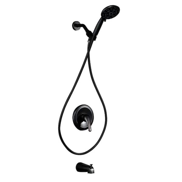 Single Handle 7-Spray Patterns Shower Faucet 1.8 GPM with Handheld Showerhead Corrosion Resistant in Oil Rubbed Bronze
