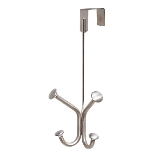 interDesign Forma Ultra Over-the-Door Quad Robe Hook in Brushed Stainless Steel