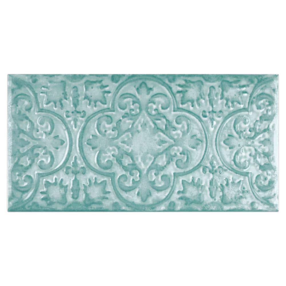 Mar Green Polished Ceramic Subway Wall Tile 5x10