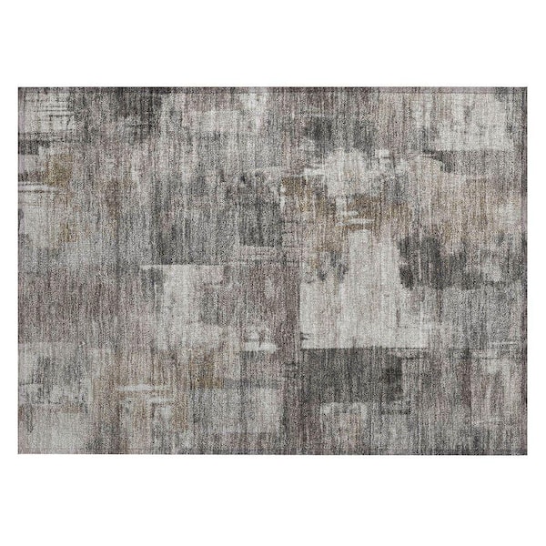 Chantille Machine Washable Indoor/Outdoor Abstract ACN2069 Pewter 1 ft. 8 in. x 2 ft. 6 in. Accent Rug