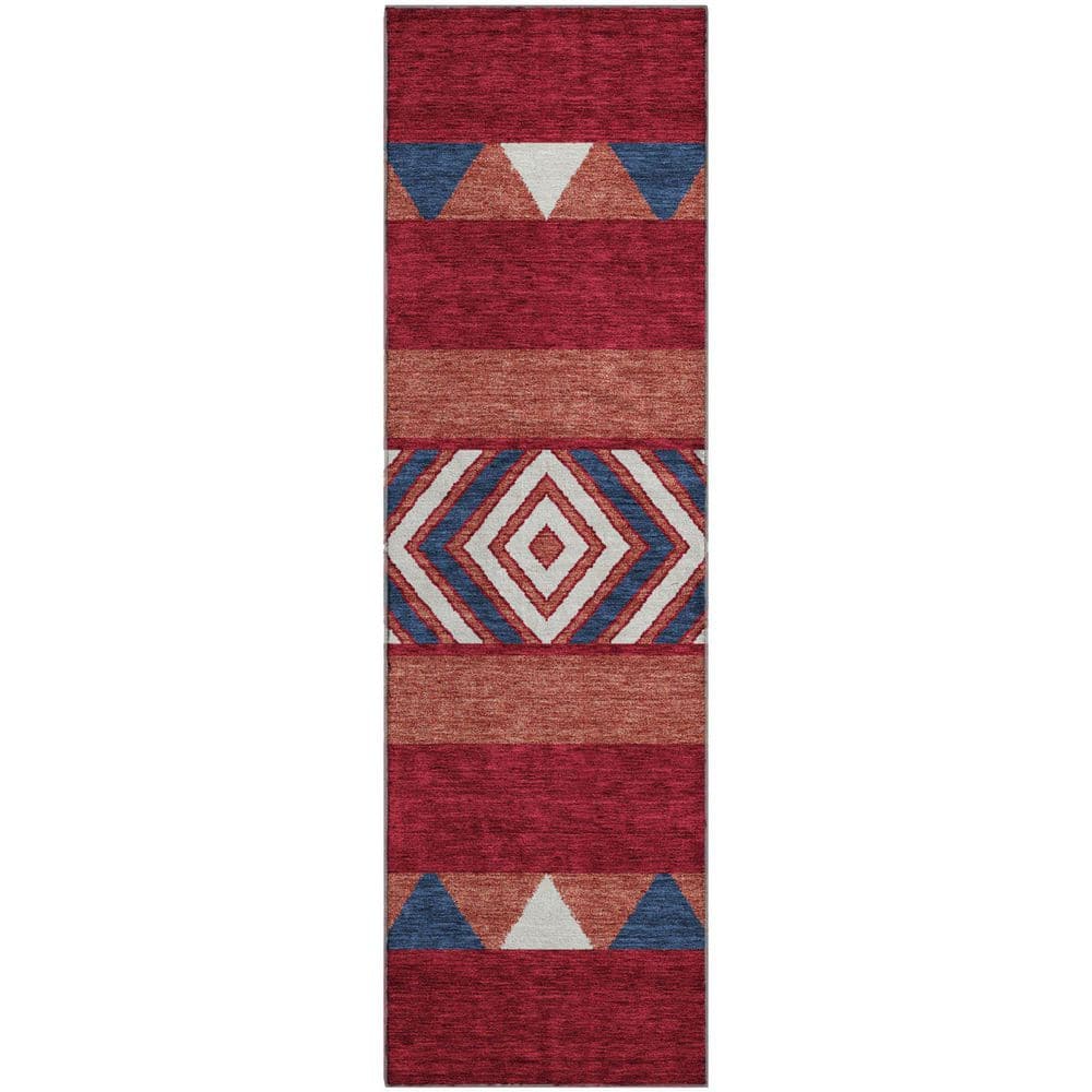 Mayfield Premium Machine Washable Abstract AMF965 Red 2 ft. 3 in. x 7 ft. 6 in. Runner Rug price history on PriceWatchPro