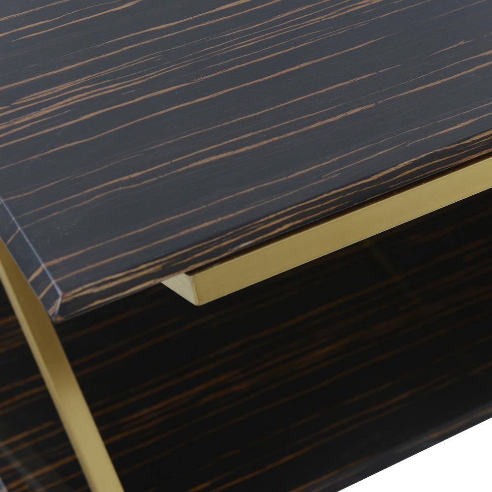 Westlake Dark Brown and Gold Modern Wood Coffee Table