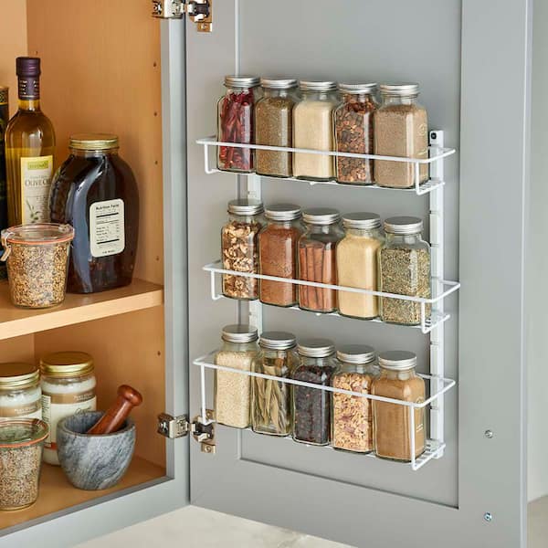 White Over the Door Spice Rack