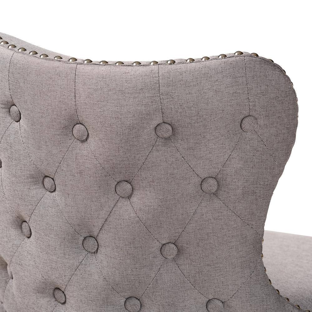 Modern Swivel Counter Stool Set in Gray Fabric and Walnut Wood