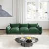 J&E Home 103.9 in. Square Arm 4-Piece L Shaped Chenille Modular Free Combination Sectional Sofa with Ottoman in Green JE-119GNS3+1-A