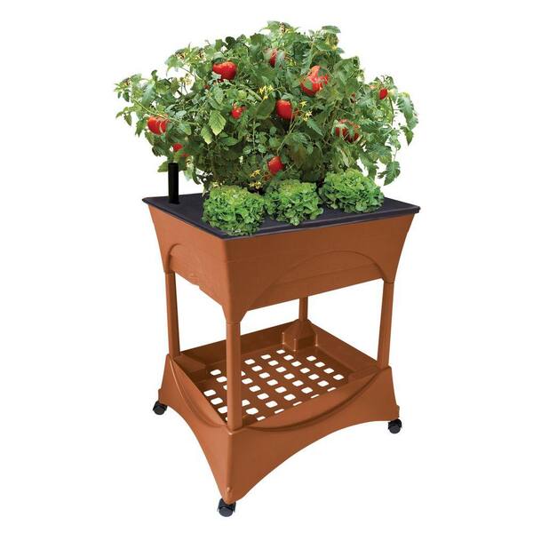 CITY PICKERS Easy Pickers Plastic Raised Garden Bed Garden Grow Box with Stand