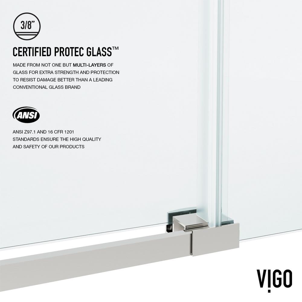 Hamilton 56-60" W x 78" H Sliding Frameless Shower Door with 3/8" Clear Glass