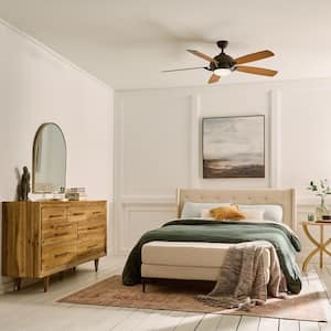 Geno 54 in. Integrated LED Indoor Olde Bronze Downrod Mount Ceiling Fan with Light Kit and Remote Control