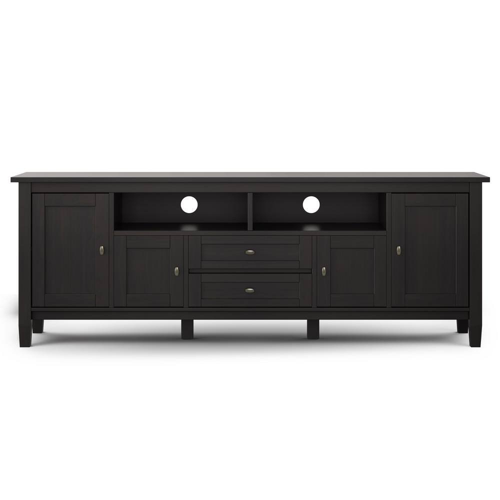 Warm Shaker 72" Solid Wood TV Stand in Hickory Brown