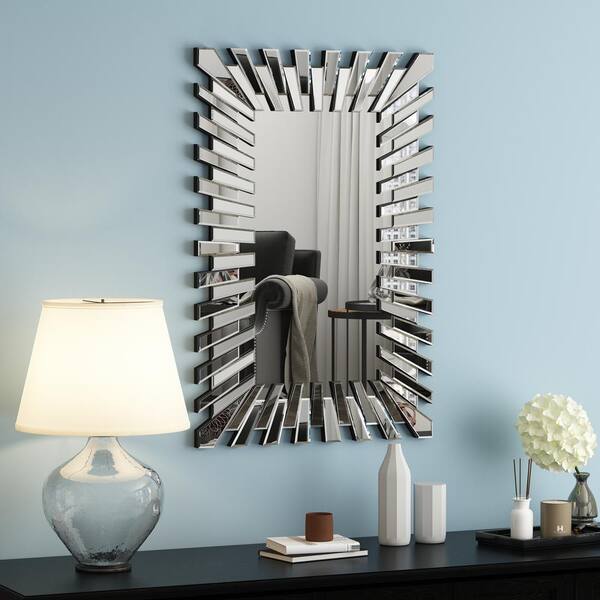 THKSHOUZ Clear 23.6 in W x 31.5 in. H Modern Rectangle Glass